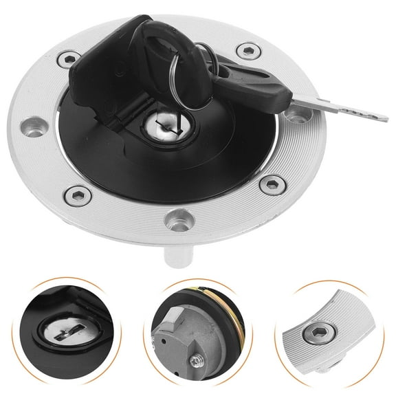 SOPOTUTU Motorcycle Gas with Key Oil Tank Cover Security Accessory 1 Set