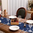 thumbnail image 7 of Christmas Table Runner 13x48 Inch, Xmas Trees Snowflakes Holiday Decorative Farmhouse Table Decoration for Kitchen Dinning, Indoor Outdoor Dinner Party Decor (Blue) GT151-48, 7 of 7