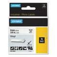 thumbnail image 2 of Rhino Permanent Vinyl Industrial Label Tape, 0.37" X 18 Ft, White/black Print | Bundle of 5 Each, 2 of 3
