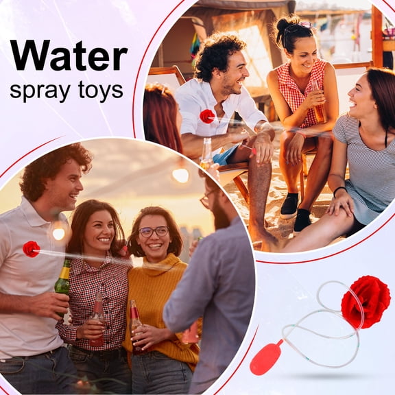 Prank Toys Squirting Flower Red Rose Set Adults, Simulation Brooch Water Spray for Halloween Tricky, Funny Birthday Gifts Party Favors