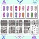 thumbnail image 3 of 5 placas de estampado para uñas con textura geométrica abstracta, estampador de uñas con patrón de líneas, plantillas para uñas, placas de acero inoxidable con imágenes para uñas., 3 of 9