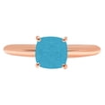 thumbnail image 7 of Solitaire Engagement Ring for Women - 1ct Simulated Turquoise in 14K Rose Gold Promise Ring, 7 of 7