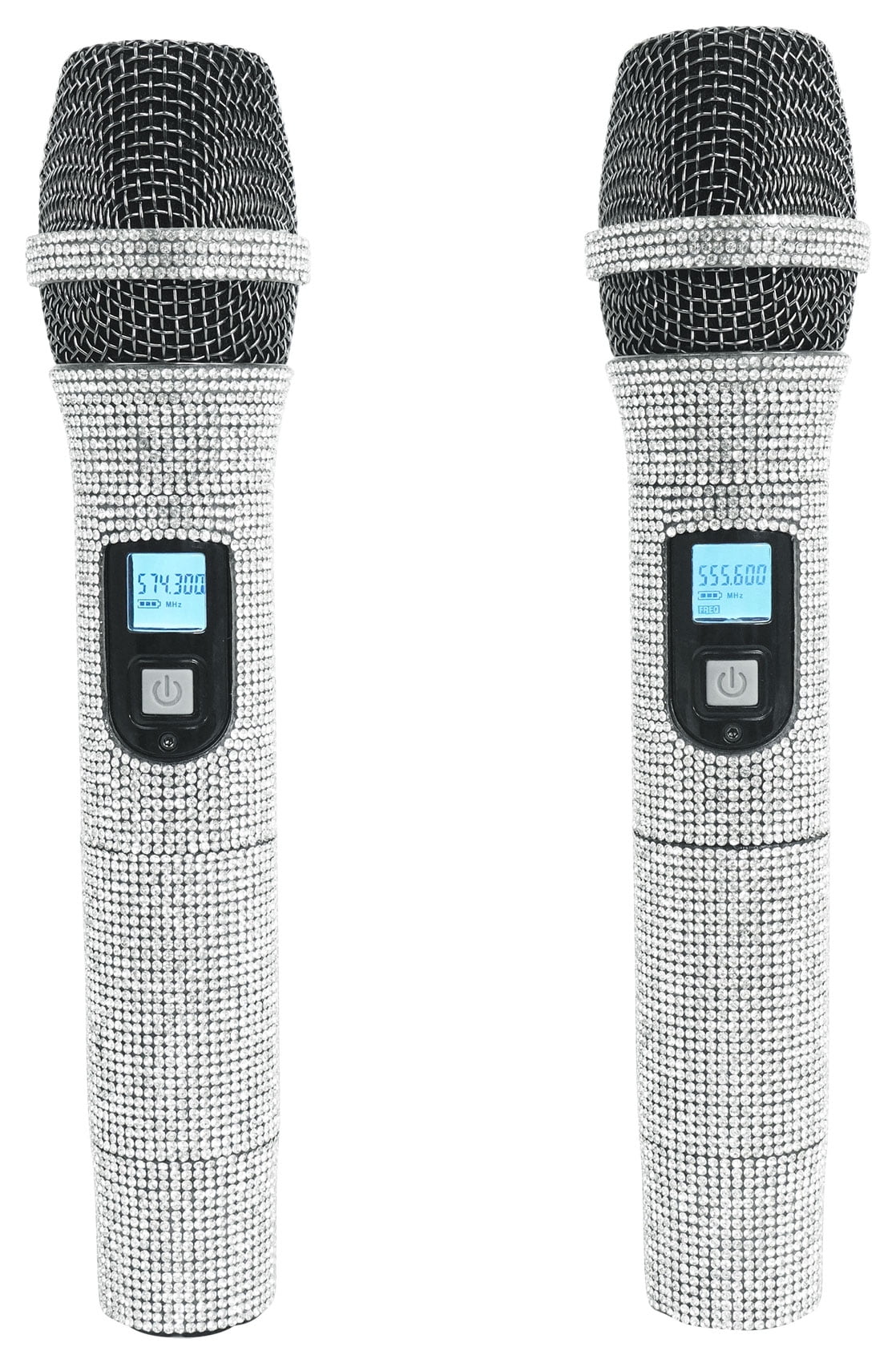 Rockville RWM-ICE Dual UHF 100 Chan. Diamond Handheld Wireless Microphone System