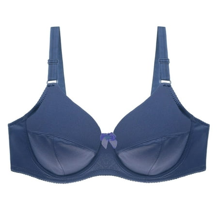 SNOWSONG Clearance! Bras for Women  Women s Large Size Smooth Bra Comfort Sexuality Womens Adjustable Bra  Everyday Bras  Push up Bra  Wireless Bras 1PC Bra Blue 36