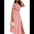 thumbnail image 3 of Falda Larga de Verano 2025 para Mujer, , con Abertura, Elástica, Cintura Alta, Corte A, para Playa Rosa XL, 3 of 8