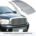 thumbnail image 3 of APS Compatible with Dodge Ram 1500 2006-2008 Sport Main Upper Lower Bumper Chrome Billet Front Grill Grille Insert Combo D87879A, 3 of 7