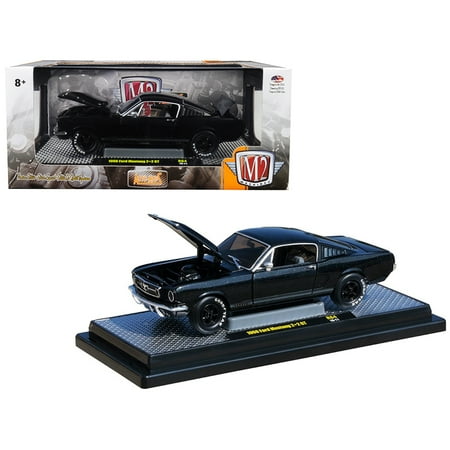 - 1966 Ford Mustang 2+2 GT Black Pearl Metallic Limited Edition to 5,880 pieces 1/24 Diecast Model Car by M2 Machines
