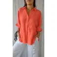 thumbnail image 4 of Camisa con cordones en la espalda para mujer, blusa de media manga de lino y algodón de Color liso, estilo dulce, Tops holgados informales para uso diario, novedad de verano 2024, 4 of 5