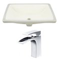 thumbnail image 1 of 20.75-in. W Rectangle Bathroom Undermount Sink Set In Biscuit - Chrome Hardware AI-22791, 1 of 7