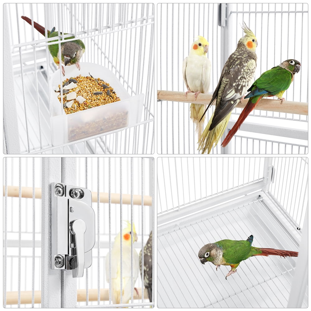 Renwick 53.5"H Large Rolling Metal Pet Cage with Detachable Stand，White