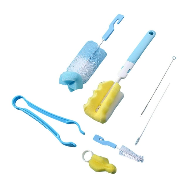 Bottle Cleaning Brush Set with Soft Sponge Head for Efficient Home Kitchen Use