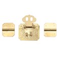thumbnail image 4 of Box Lock Buckle Hinges Set, 2 Hinges Premium Brass Retro Style Gold Cabinet Hinges  For Case For Box For Cabinet, 4 of 8