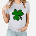 thumbnail image 2 of BLVB Womens Short Sleeve St. Patricks Day Tops Cute Shamrock Printed Tee Shirts Crewneck Casual Tunic Tops for Girls, 2 of 3