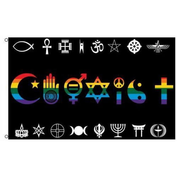 Coexist Rainbow Flag World Peace Love Human Rights Religious Gay Pride 3 x 5 Ft