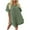 Army Green, variant on Kaemgyyd Tunic Shirt Mini Dress for Women Texture Short Sleeve Oversized Folwy Dress Button up Asymmetry Hem Dresses