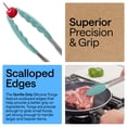 thumbnail image 4 of GORILLA GRIP Set of 2 Stainless Steel Heat-Resistant Kitchen Tongs, 7 and 12 Inch, Mint, 4 of 10