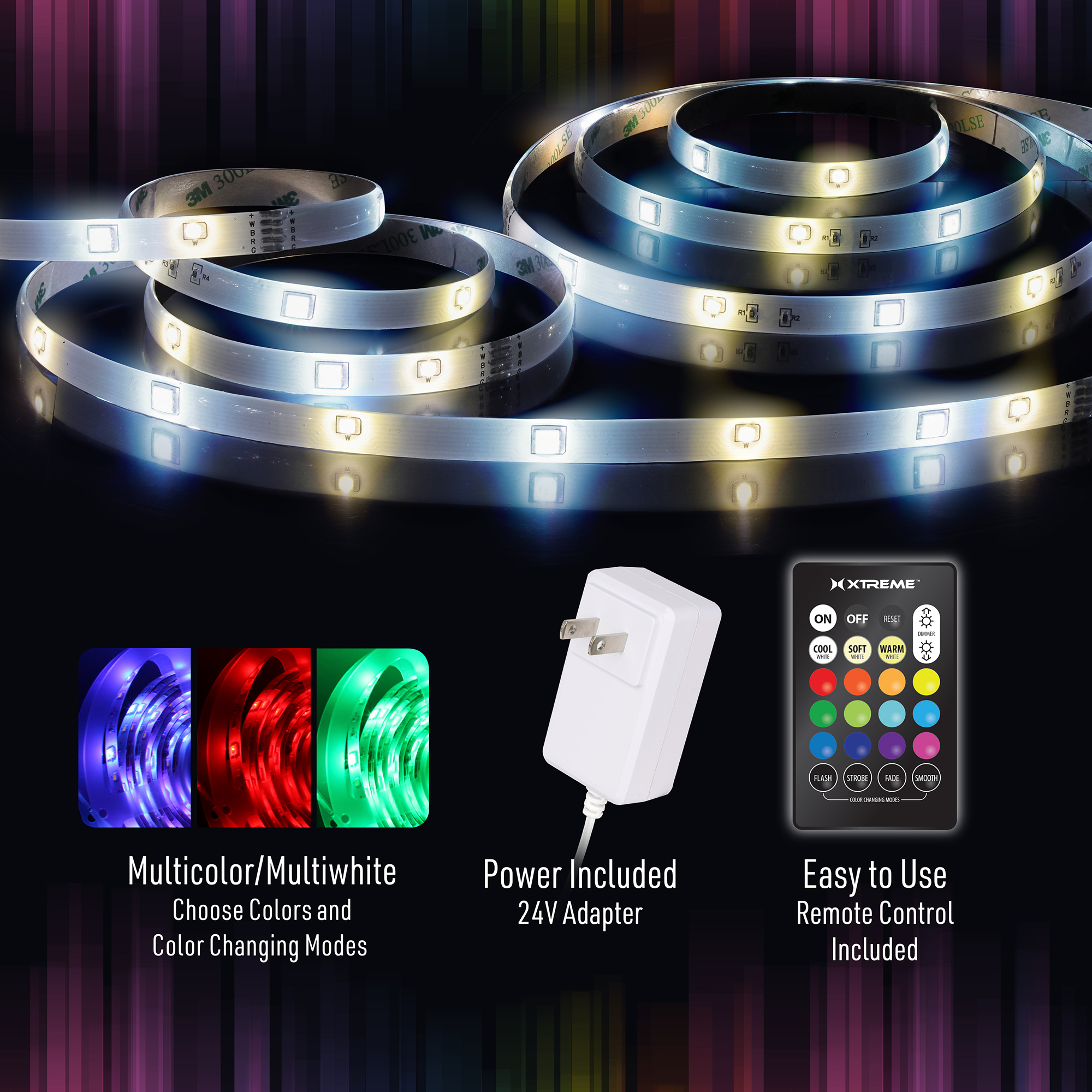 Xtreme 50ft Sound Reactive Remote Controlled LED Strip Lights photo 3