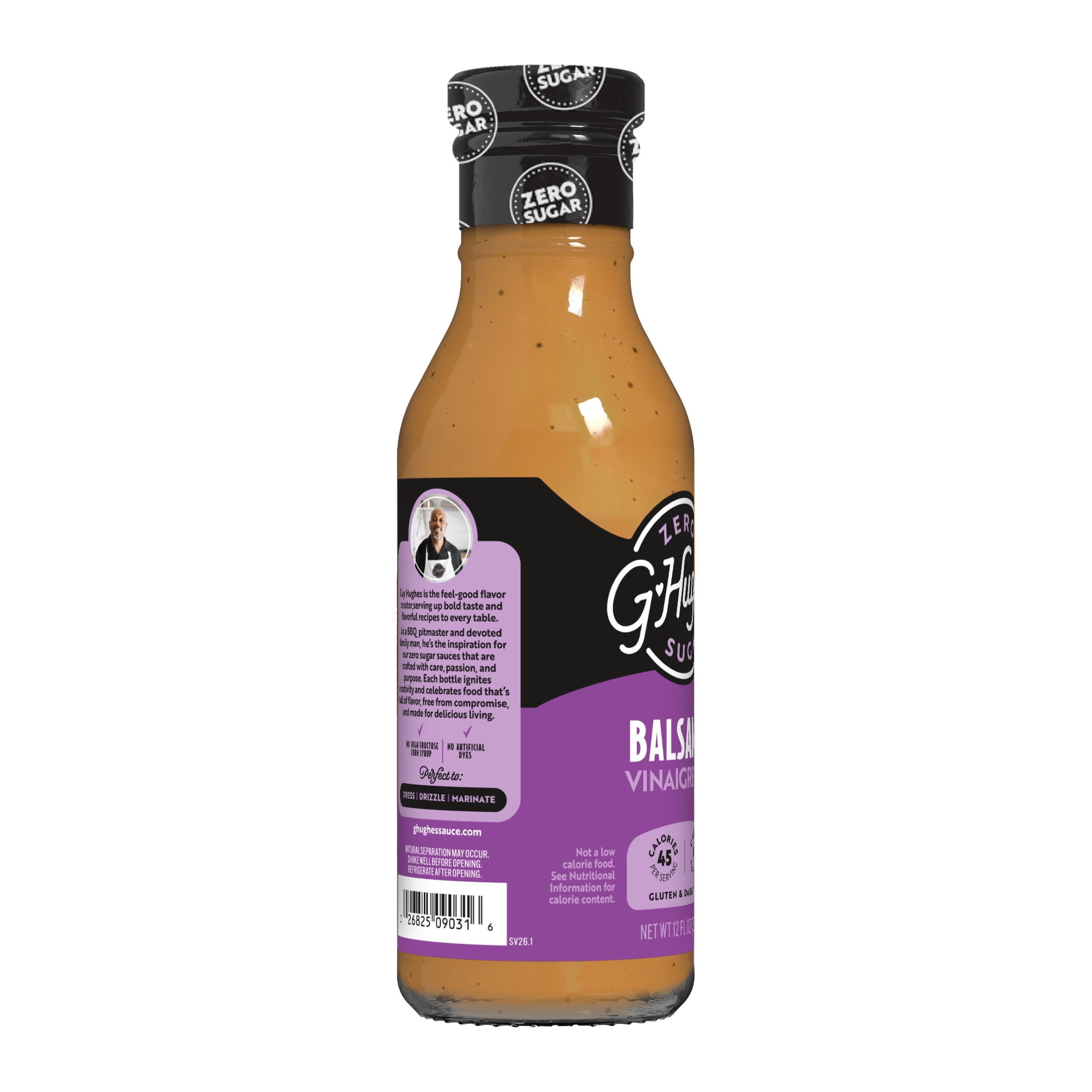 G Hughes Zero Sugar Balsamic Vinaigrette Salad Dressing, 12 fl oz
