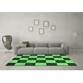 thumbnail image 3 of Ahgly Company Indoor Rectangle Checkered Emerald Green Modern Area Rugs, 3' x 5', 3 of 4