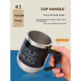 thumbnail image 5 of Taza de café con agitación magnética automática, taza mezcladora giratoria para viajes en casa, oficina, divertido vaso de café eléctrico de acero inoxidable automezclado(Blanco)(400 ml), 5 of 5