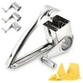 thumbnail image 4 of Gustave Stainless Steel Rotary Cheese Grater Manual Handheld Cheese Slicer Shredder Chocolate Cutter Kitchen Tool with 3 Stainless Drum Blades, 4 of 9