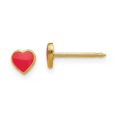 thumbnail image 1 of Quality Gold 840E-2 Boucles d'Oreilles Mode 24K en Émail Plaqué Cœur Rouge, 1 of 1