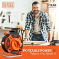 thumbnail image 3 of BLACK+DECKER Enrouleur de Rallonge Rétractable Inversé de 50 Pieds 14AWG Câble d'Alimentation SJTW, pour Outils Électriques - Cordon d'Alimentation Extérieur, 3 of 6