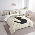 thumbnail image 3 of Homewish Black Cat 7pcs Bedding Comforter Set for Children Teens,Musical Notes Queen Bedding Sets Super Cozy,Abstract Melody Queen Sheet Sets,Microfiber Bedroom Decor,Reversible, 3 of 8