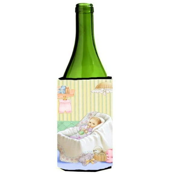 New Baby in Crib Wine Bottle Can cooler Hugger