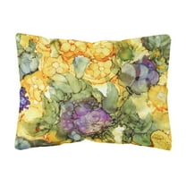 Carolines Treasures 8958PW1216 Abstract Flowers Purple and Yellow Fabric Decorative Pillow , 12H x16W, multicolor