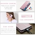 thumbnail image 3 of Leather Case for Samsung Galaxy A13 Card Slot Folio Flip Wallet Case for Samsung Galaxy A13 Premium PU Magnetic Kickstand Cover Soft TPU Inner Case Pink, 3 of 14