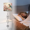 thumbnail image 4 of 12 Inch Wall Clock Battery Operated Silent Clock Decorative for Office, Kitchen, Outdoor, Living Room，Bird Green Leaves Butterflies Light Red Flowers Elegant, 4 of 4