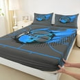 thumbnail image 3 of Manfei Boys Sport Theme Twin Sheet Sets,Teens Basketball Gamer Twin Fitted Sheet,Blue Gray Flat Sheet For Teens,Luxury Bedroom Decor,3 Pieces, 3 of 7