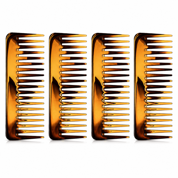 Slaprin Large Hair Detangling Comb Wide Tooth Comb for Curly Hair Wet Dry Hair, No Handle Detangler Comb Styling Shampoo Comb-4Pack