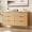 Natural wood color, variant on 47.24" Fluted 6 Drawer Dresser, Modern MDF Storage Chest with Gold Handles, Wide Top, Smooth-Glide Drawers, Anti-Tip Kit, Bedroom/Living Room Organizer, Natural Color