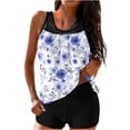 thumbnail image 2 of Levmjia Women's High Waist Floral Print Tankini Swimsuit Set with Built - in Bra, Nylon Spandex, Plus Size S - 2XL, Tummy Control Swimwear, 2 of 4