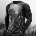 thumbnail image 2 of Camiseta holgada de cuello redondo vintage para hombre, jerséis para hombre, tops sociales, ropa divertida a granel, talla XL, S, sudaderas 2024 de alta calidad, 2 of 4