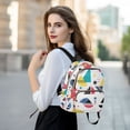 thumbnail image 6 of FORMRS Mini Backpack Purse for Women Travel Daypack Casual Shoulder Bag, Black Retro Pattern, 6 of 7