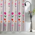 thumbnail image 2 of Purple Pink Spring Floral Shower Curtain Set, Waterproof Shower Curtains for Bathroom, Colorful Summer Flowers Botanical Washable Fabric Bath Curtain for Bathtub Decoration with Hooks 60x72 Inches, 2 of 9