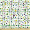 thumbnail image 2 of Colorful Fabric by the Yard, Geometrical Theme Large and Small Circles Pattern and Polka Dots, Decorative Upholstery Fabric for Chairs & Home Accents, Magenta Lavender Blue Orange by Ambesonne, 2 of 5