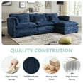 thumbnail image 5 of Villeston 112" Cloud Modular Sectional Sofa for Living Room, L-Shaped Cloud Sofa Couch with Chenille Fabric, 3 Seat Oversized Couch with Movable Ottoman, Navy Blue, 5 of 8