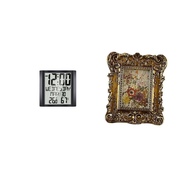 Reloj despertador digital,Reloj despertador digital de pared con pantalla de 8,6 pulgadas,Función de repetición de alarma en reloj digital doméstico para oficina,Marco de fotos,Marco de