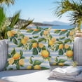 thumbnail image 5 of Summer Lemon Fruit Outdoor Pillow Covers Set of 2 White Flowers Leaf Blue Stripes Retro Waterproof Throw Pillow Case Decorative Square Cushion Cover for Patio Couch Garden Balcony, 26"x26", 5 of 9