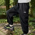 thumbnail image 7 of ZXLBBD Boy's Cargo Pants for Fall Joggers with Multiple Pockets Comfortable Solid Color Trousers for Kids Youth School Fashion Casual Daily Wear,Black,Size 6 Y-7 Y, 7 of 7