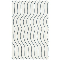 SAFAVIEH Fifth Avenue Dayna Geometric Area Rug, Ivory/Blue, 5' x 8'