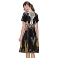 thumbnail image 2 of Horeoi Cute Prairie Cow Print Women's Short Sleeve Dress Breathable Polyester-Spandex All-Over Print A-Line Side Pockets Elastic Waist, 2 of 6