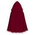 thumbnail image 5 of THDHVS shawl wraps for women,Poncho Shawl,Unisex Christmas Velvet Cape with Lace Trim and Attached Hood for Holiday Festivities Short Cloak Features Elegant Ruffle Detail for All Ages, 5 of 6