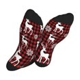 thumbnail image 5 of Bingfone Compression Socks for Women and Men Long Socks for Running Athletic Cycling Nurse- Plaid Reindeer Snowflakes, 5 of 7
