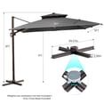 thumbnail image 3 of HomeRoots 11' Dark Gray Polyester Round Tilt Cantilever Patio Umbrella With Stand, 3 of 5