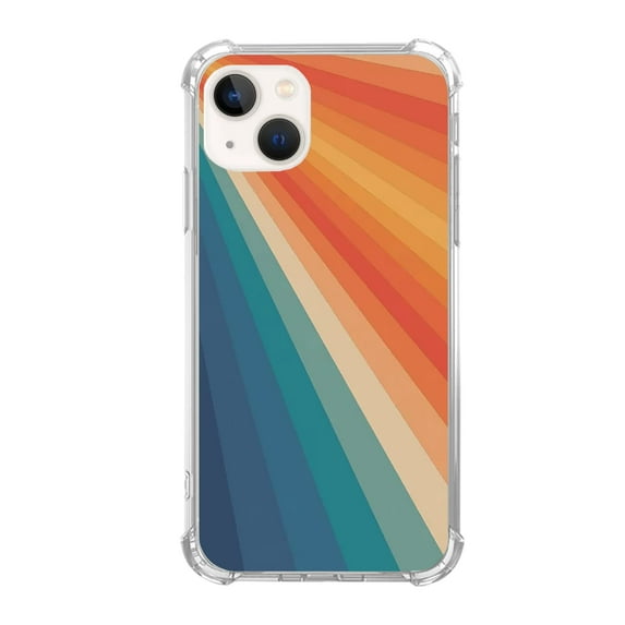 Retro 70s Stripes Case Compatible with iPhone 14,Aesthetic Art Design TPU Bumper Cover Case
